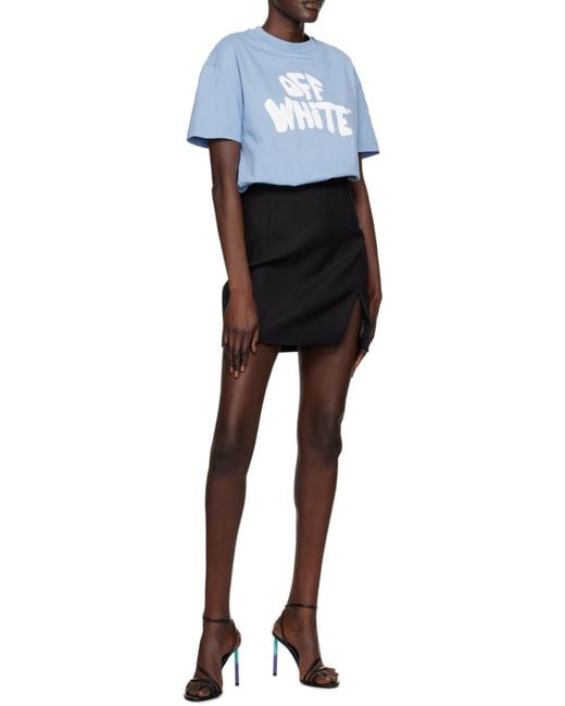 Off-White c/o Virgil Abloh Blue Logo Print T-Shirt