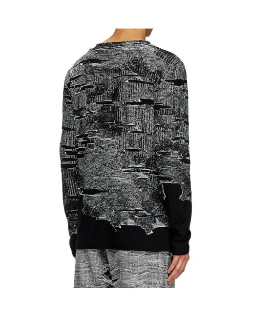 DIESEL Gray K-Cadmo Distressed Jumper for men