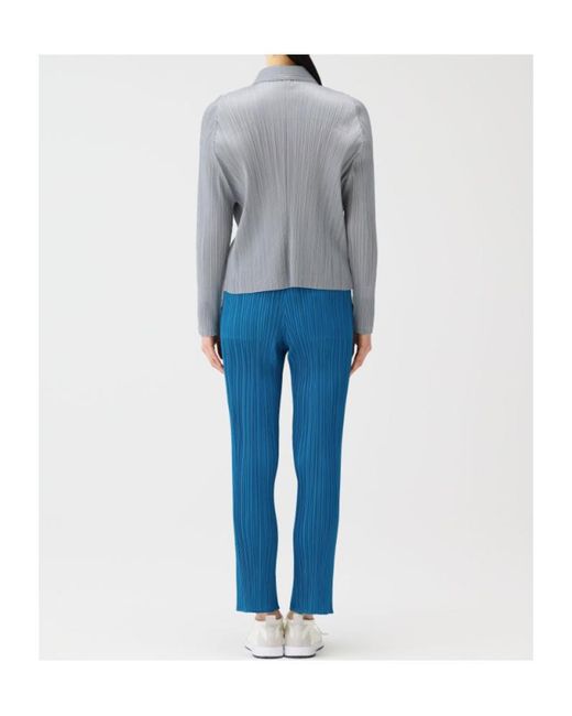 Pleats Please Issey Miyake Gray Pleated Long-Sleeve Shirt