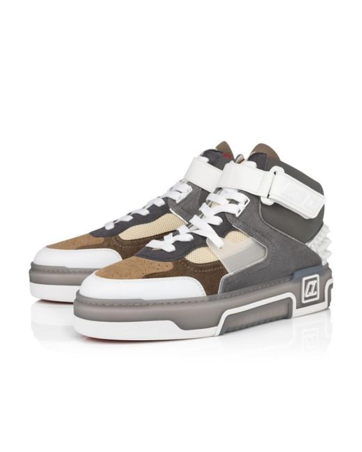 Christian Louboutin Gray Lace Up High Upper Board Shoes for men