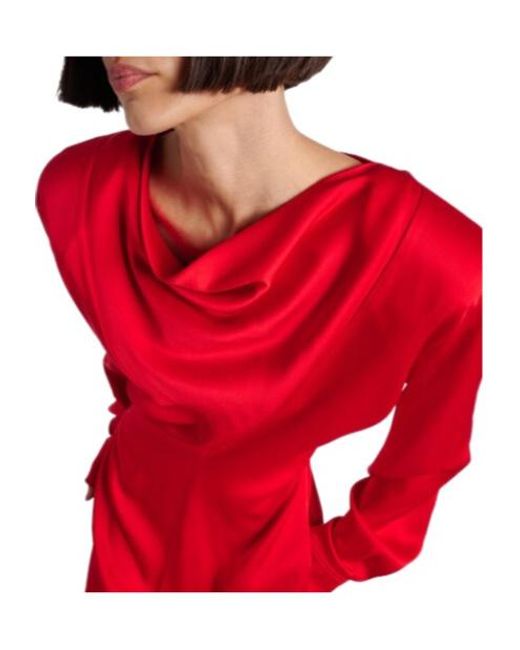 Stella McCartney Red Round-Neck Mid-Length Dress