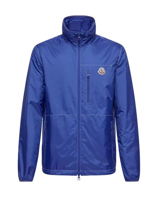 Moncler Blue Arrakis Logo Patch Zip-Up Jacket for men