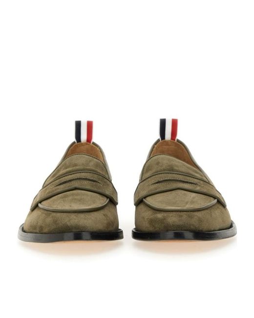 Thom Browne Green Rwb Striped Varsity Penny Loafers for men