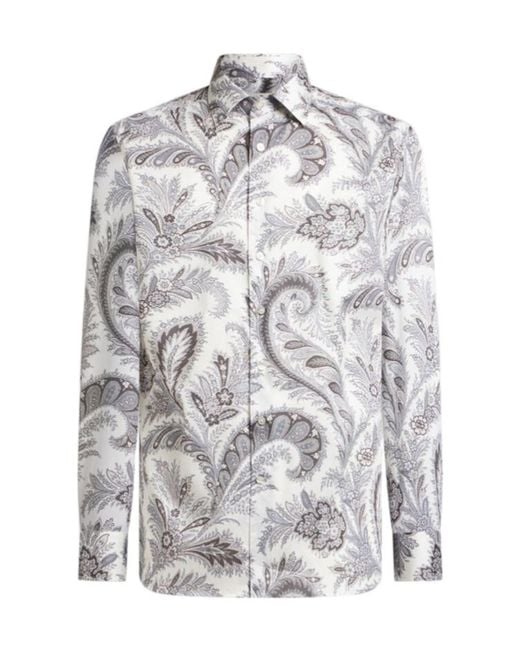 Etro White Long Sleeve Shirt for men