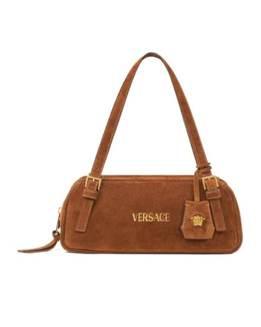 Versace Brown Tag Bowling Shoulder Bag