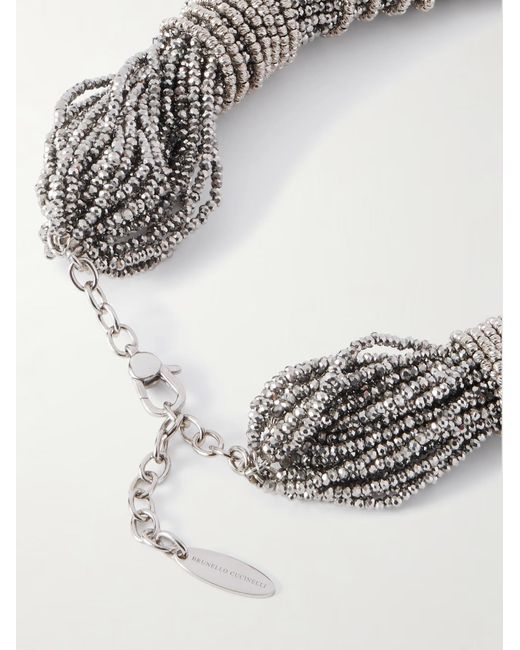 Brunello Cucinelli White Beaded Necklace