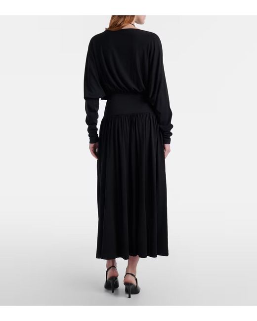 Totême  Black Jersey Midi Dress