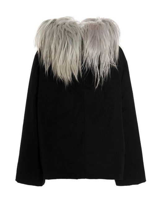 Rick Owens Black Hooded Down Jacket