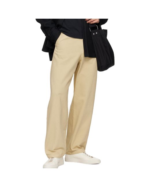 A.P.C. Natural Logo-Embroidered Trousers for men