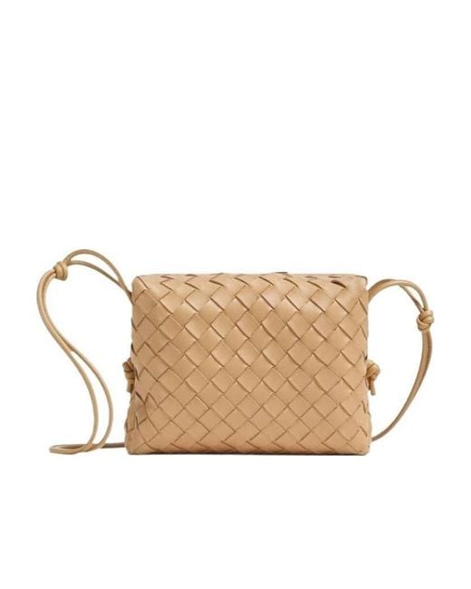 Bottega Veneta Natural Loop Small Intrecciato Crossbody Bag
