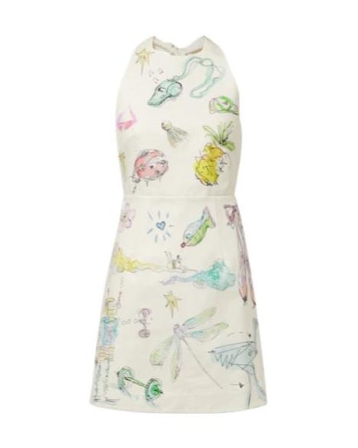 ALÉMAIS White Court Printed Cotton Minidress