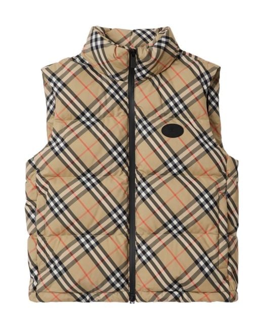 Burberry Metallic Check Puffer Gilet