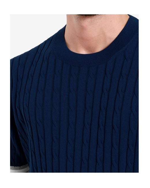 Gran Sasso Blue Short-Sleeved Sweater for men