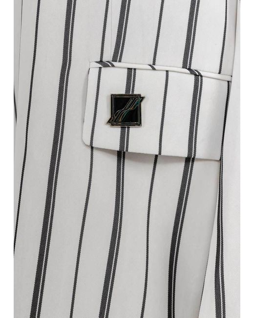 we11done White Striped Detail Casual Jacket