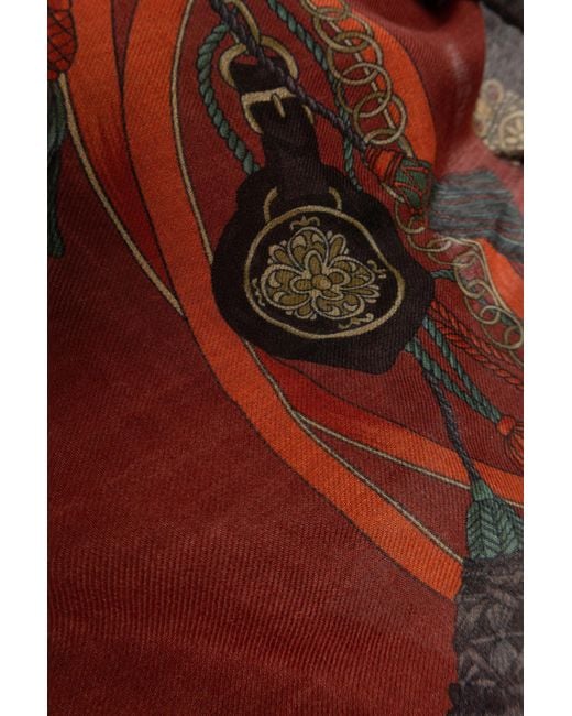 Etro Red Printed Scarf