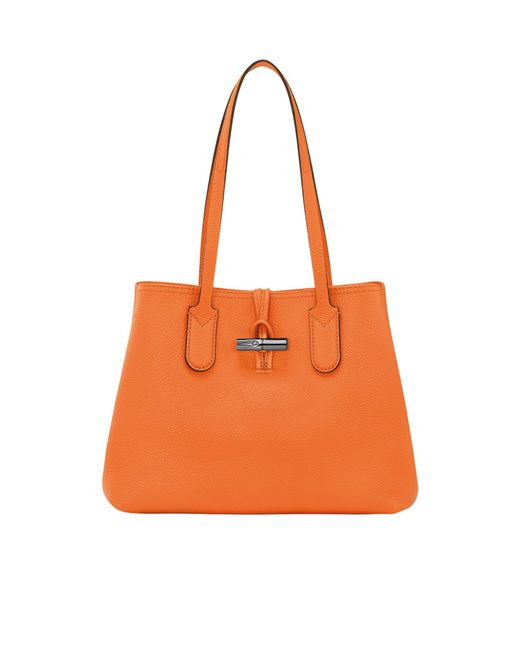 Longchamp Orange Double Handle And One Shoulder Bag