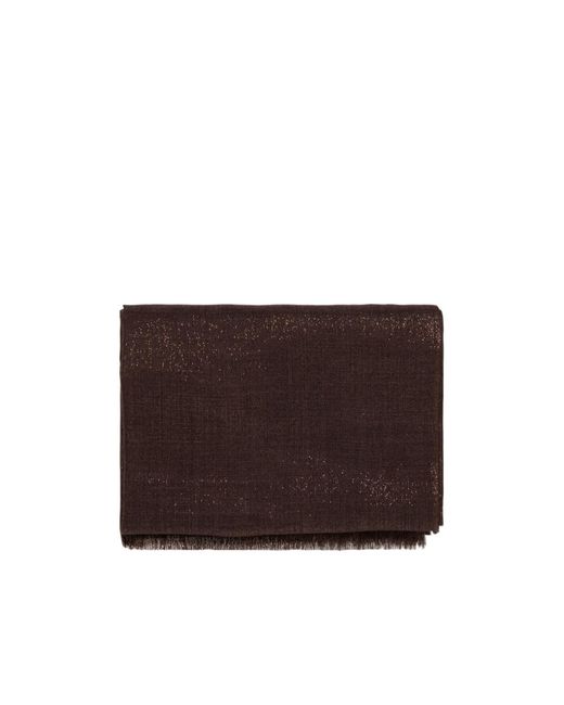 Brunello Cucinelli Brown Solid Color Scarf