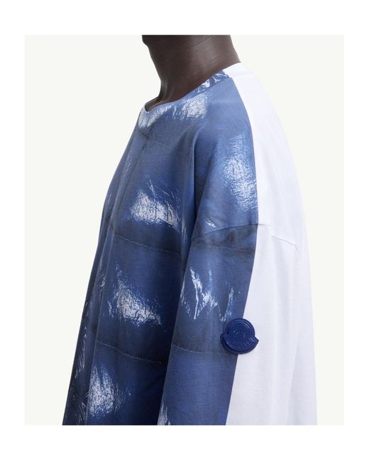 Moncler Blue Long-Sleeved T-Shirt for men