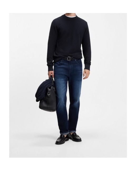 Boss Blue Long-Sleeve Knit Top for men