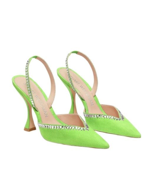 Stuart Weitzman Green Exposed High Heels
