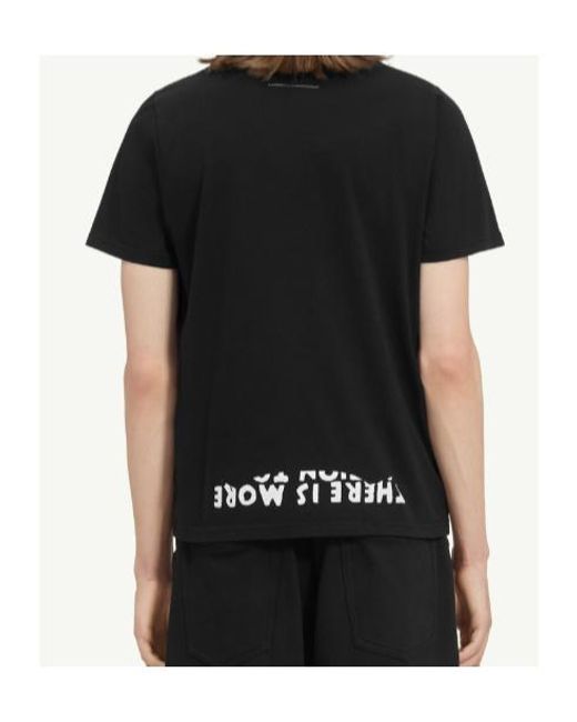 MM6 by Maison Margiela Black Printed Crewneck T-Shirt for men