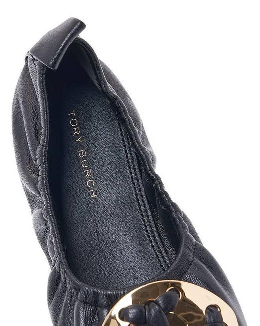Tory Burch Blue Woven Double T 10Mm Ballerina Shoes