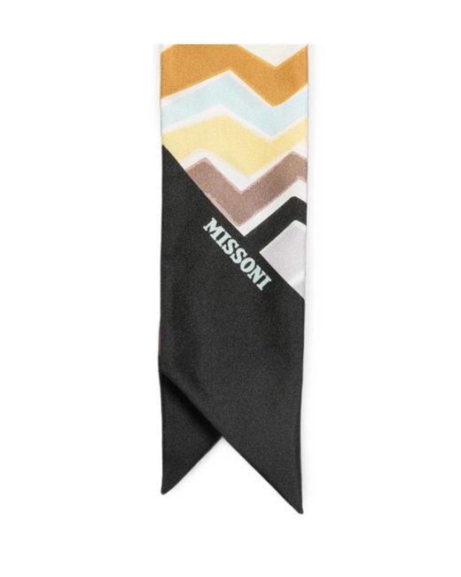 Missoni White Zig-Zag Pattern Scarf