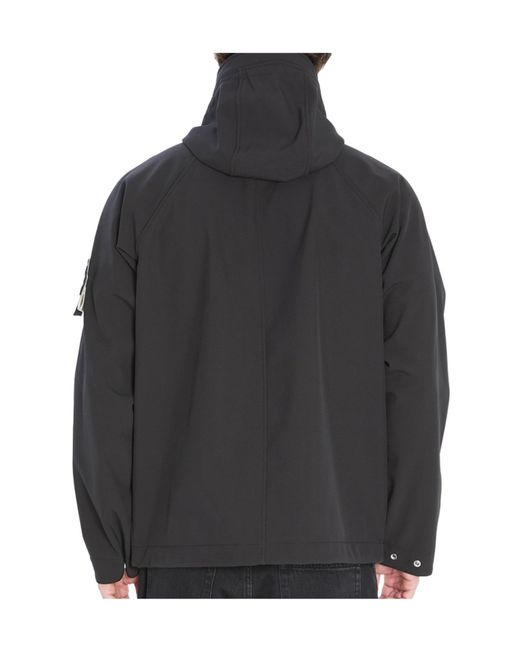 Stone Island Blue Logo Patch Hooded Parka for men
