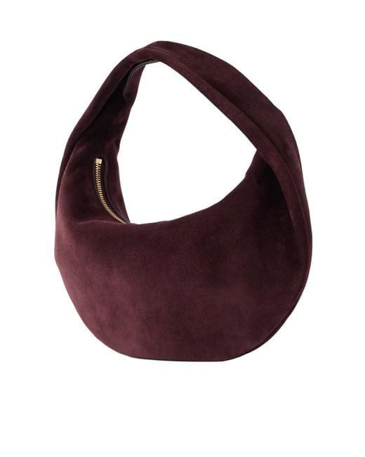Khaite Blue Olivia Mini Suede Shoulder Bag