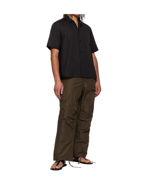 Sacai Black Collared Short-Sleeved Shirt for men