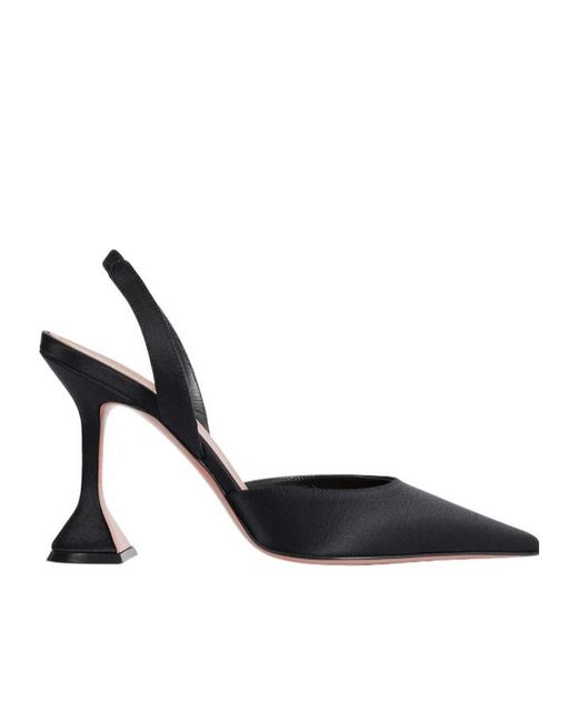 AMINA MUADDI Black Pointed-Toe High-Heeled Sandals