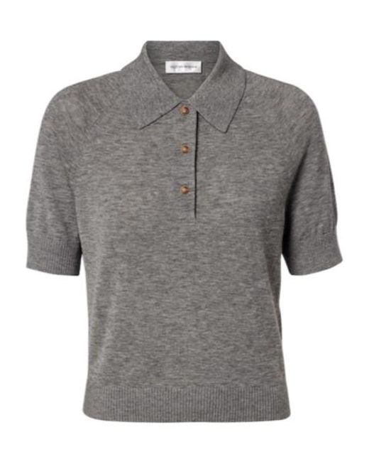 Victoria Beckham Gray Short Sleeve Polo Shirt