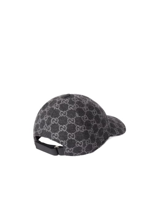 Gucci Gray Gg Flannel Baseball Cap for men