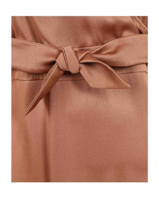 Fabiana Filippi Brown Wrap V-Neck Maxi Dress