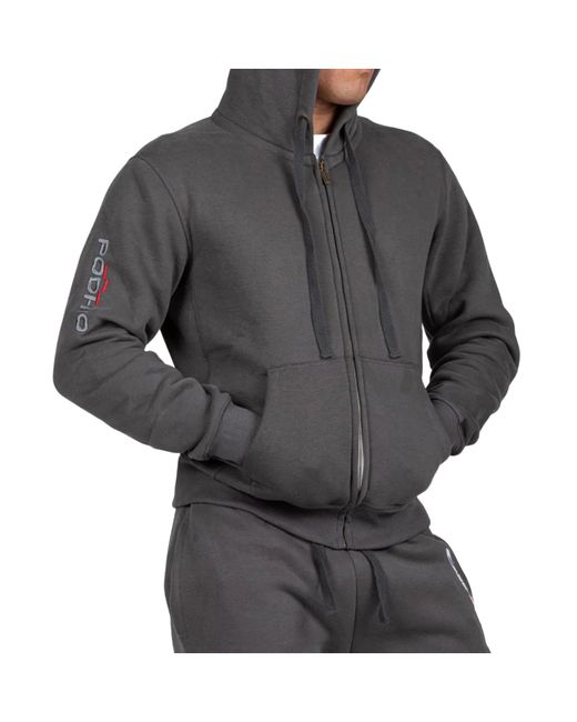 PODHIO Gray Hooded Zip Sweatshirt for men