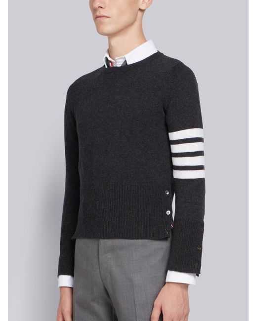 Thom Browne Black Bar Knitted Jumper for men