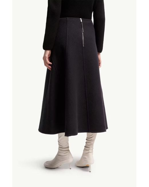 Moncler Black Jil Sander Flared Midi Skirt