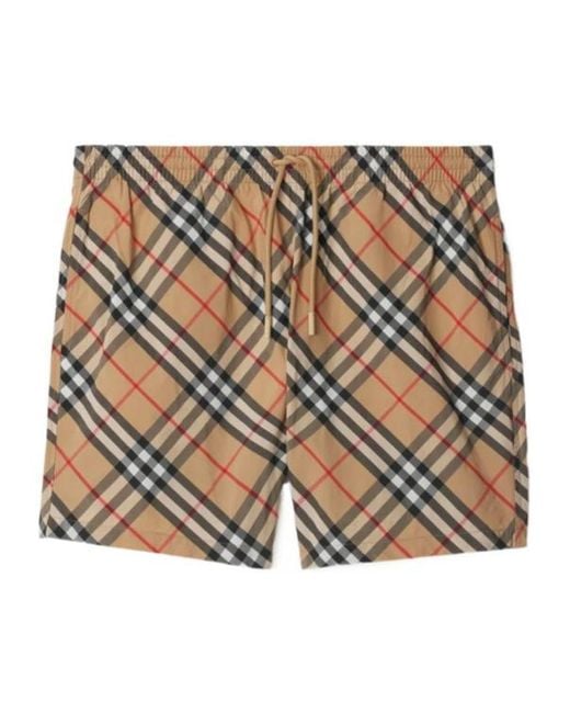 Burberry Multicolor Check Printed Drawstring Swim Shorts for men