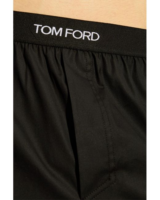 Tom Ford Black Logo Waistband Stretched Boxers for men
