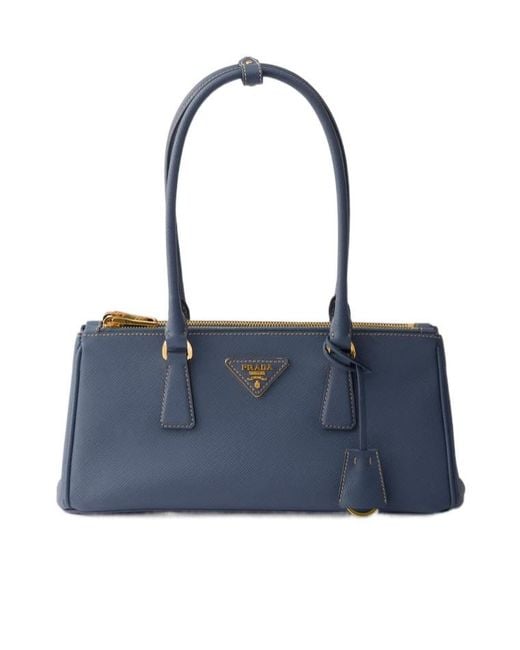 Prada Blue Galleria Medium Saffiano Leather Bag
