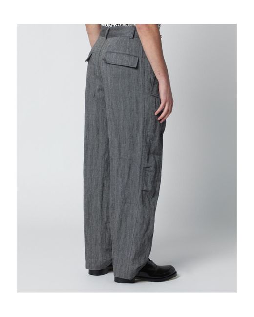 Dries Van Noten Gray Straight Leg Pants for men