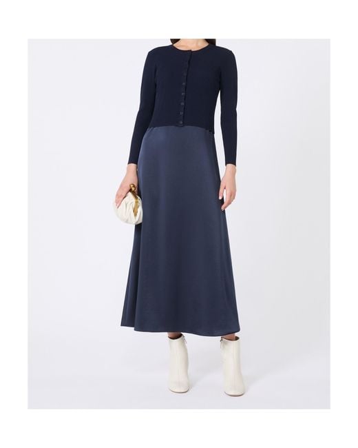 Weekend by Maxmara Blue Cropped Knitted Cardigan