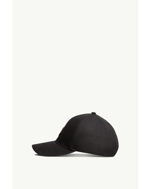 Moncler Black Silicone Logo Cotton Baseball Cap