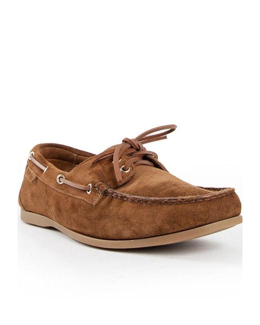 Tom Ford Brown Squared Toe Lace-Up Boat Shoes for men