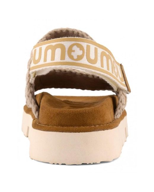 Mou Brown Bio Logo Strap Platform Sandals