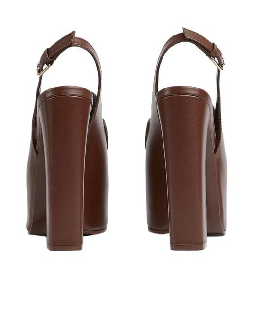 Gucci Brown Horsebit Platform Loafer Slingback