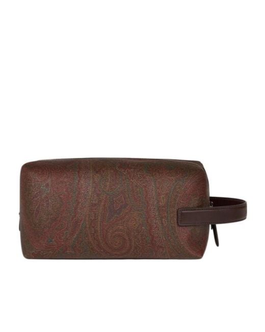 Etro Brown Medium Arnica Pouch Bag for men