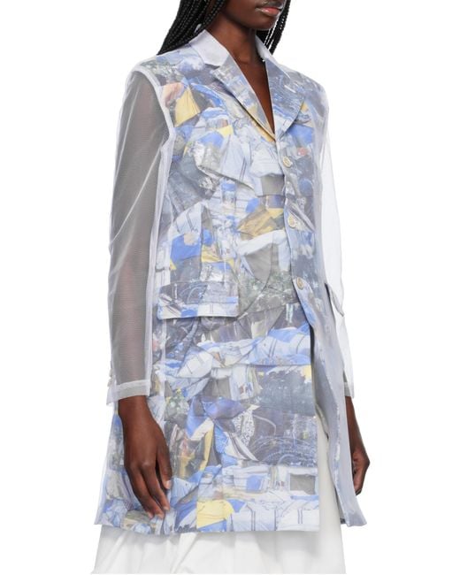 Comme des Garçons Blue Layered Jacket