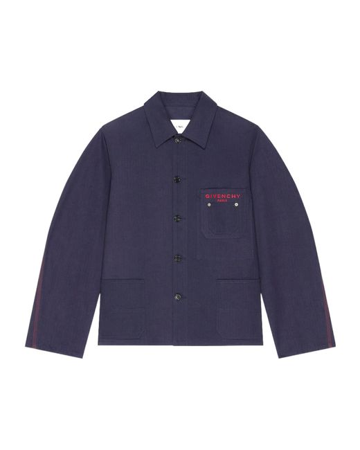 Givenchy Blue Embroidered Couture Seam Jacket for men