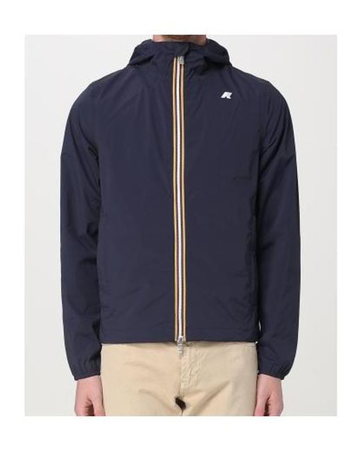 K-Way Blue Hooded Windbreaker Jacket for men